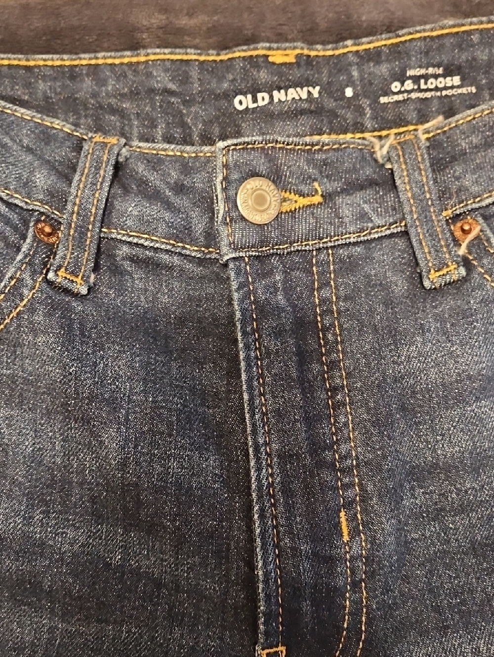 Old Navy Women's Dark Blue Flared Jeans STYLE O.G. LOOSE.  SECRET-SMOOTH POCKETS